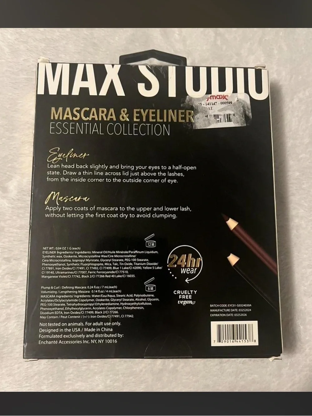 New Max Studio Mascara & Eyeliner Set Collection Black & Brown 6 piece